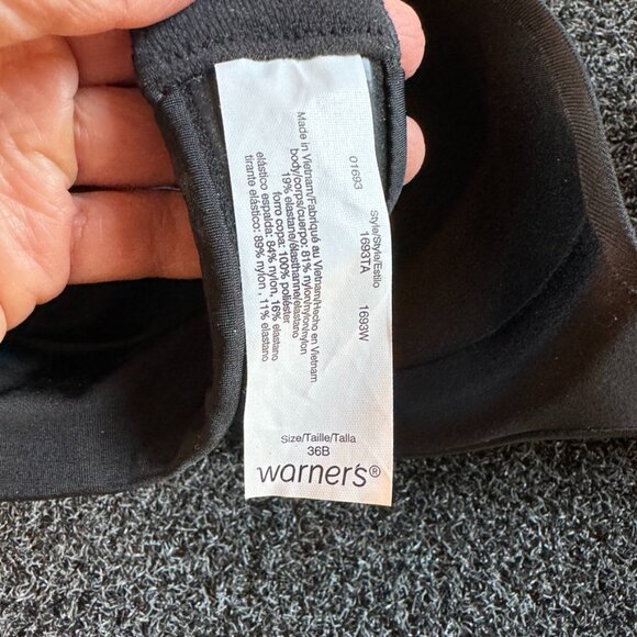 WARNERS black multiway padded  bra with lift Size 36B EUC - Picture 4 of 4